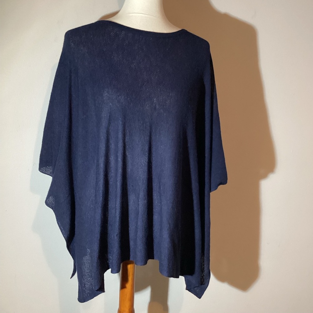 DONATING LOFT sweater cape/poncho w/arm holes, pull over,lightweight knit, XS-S